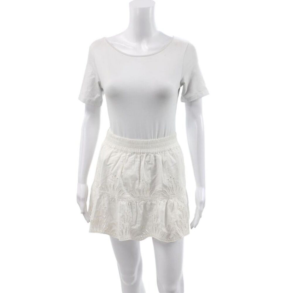 Generation Love Women White Mini Cotton Skirt Bohemian Size XS